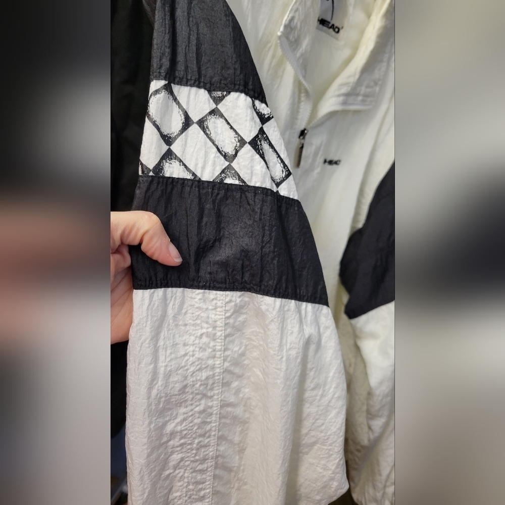 Head White Black Lined Track Jacket Medium Vintage 1990s - Picture 4 of 16